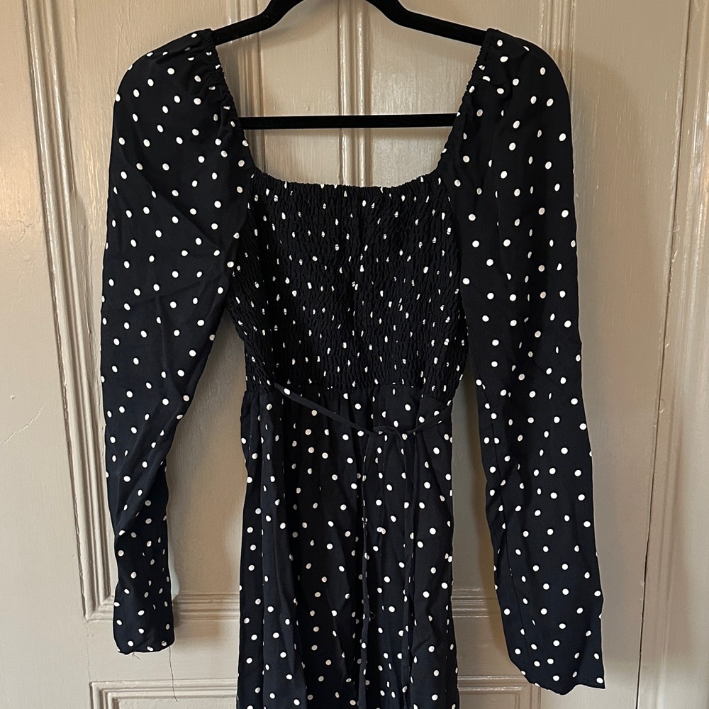 NWT Elegant Long Sleeves Polka Dot Dress - Picture 7 of 7